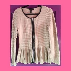 🌸3/$10-INC International Concepts Beige Ribbed Jacket